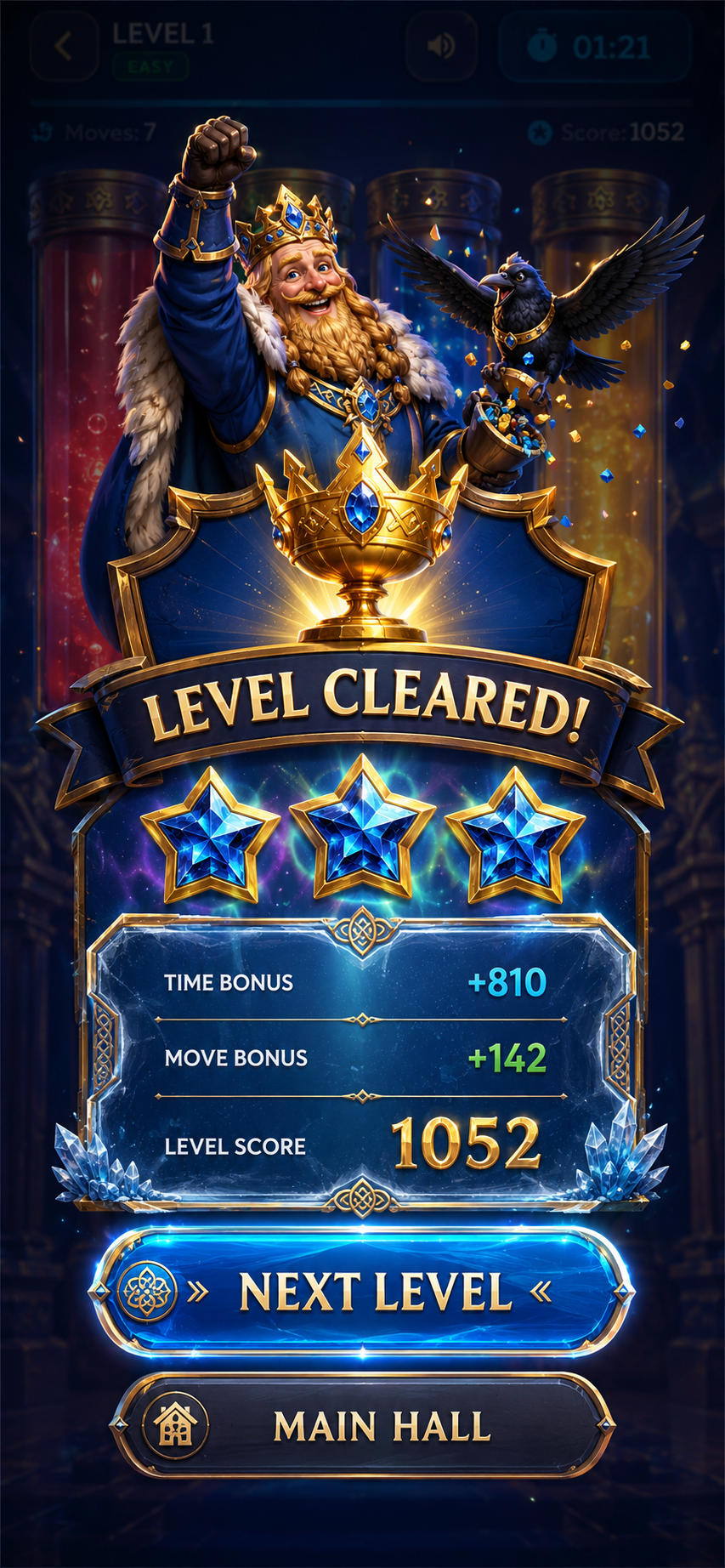 Liquid King victory screen